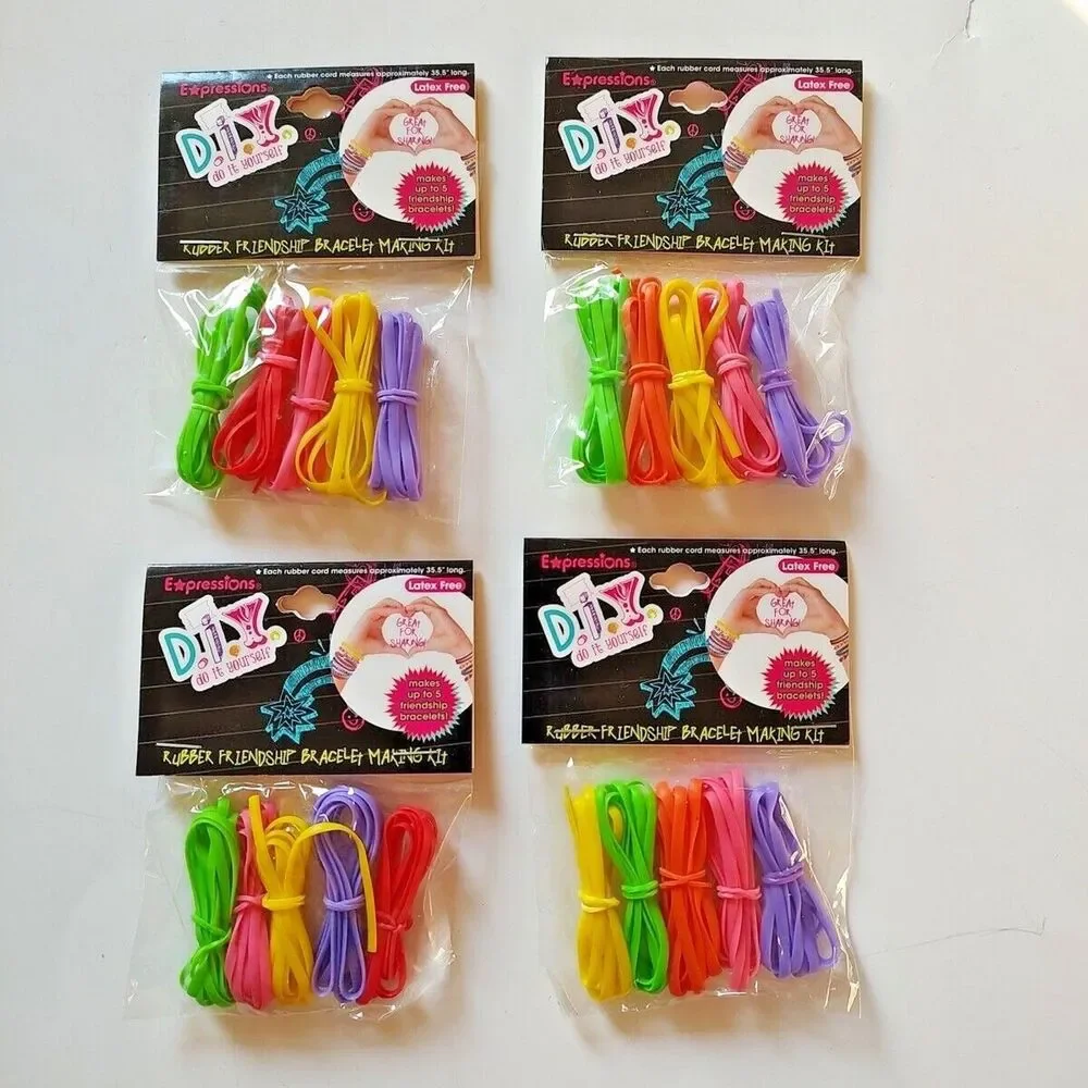 Lot of 4 Packs Expressions DIY Rubber Friendship Bracelet Making Kit Latex Free